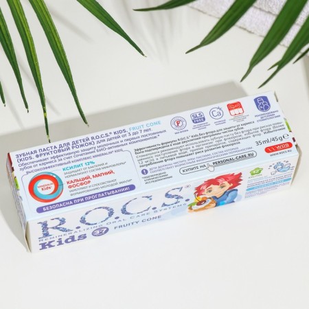 Toothpaste R.O.C.S. for children, fruit horn, without fluorine, 45 g-1