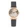 Watch of wrist quartz female "leaves", d-3.3 cm, black strap