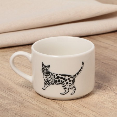 Tea couple ceramic "animals", 200 ml, white color-4