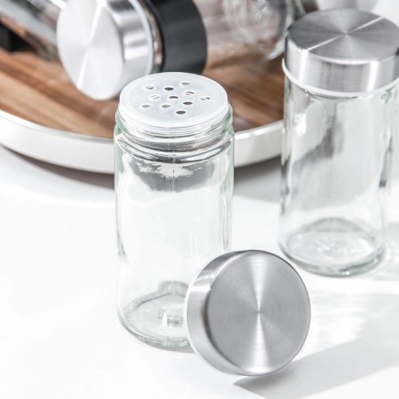 Set for glass spices on the high-tech stand, 19 × 19 × 21.5 cm, capacity, 90 ml, 4 × 9.5 cm, 12 pcs-2