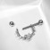 Piercing for the chest "Heart" halo, white color in silver