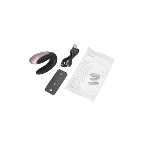 A multifunctional stimulator for steam Satiffyer Partner Double Fun, 9 cm, silicone, black color-19
