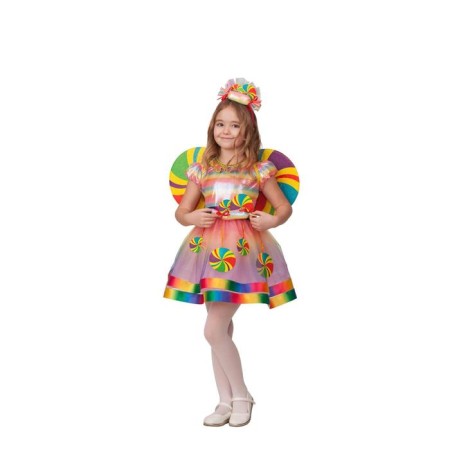 Carnival costume "Candy", dress, headdress, wings, p. 34, height 134 cm