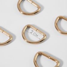Half rings for bags, d = 20 mm, thickness - 3 mm, 10 pcs, gold color