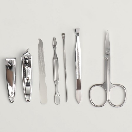 The manicure set "Moore-huma", 7 items, in case, black/white color-3