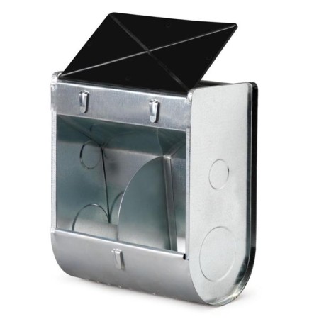 Bunker feeder for rabbits, 2 sections, with a lid, metal