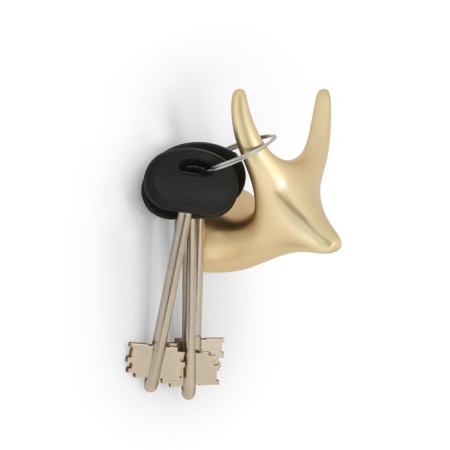 Furniture hook cappio bambi, two -rod, zinc, color satin gold-2
