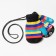 Baby mittens, black/stripes, size 14.5x6.7