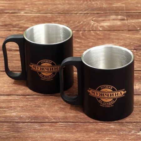 Gift set of tourist "Real man": a thermos 500 ml, a mug 2 pcs-5