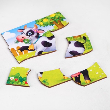 Puzzle split "Farm animals", 3 pictures in the frame-3