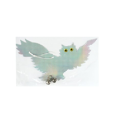 Bird replacement, reflective, “owl with a bell”, Greengo-2
