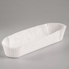 Baking shape white, oval shape, 3.4 x 13.6 x 2.7 cm