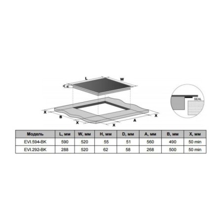Hlect surface Maunfeld EVI.594-BK, induction, 4 burners, sensor, black-1