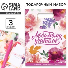 Gift set: diary, stickers, ballpoint pen, blue paste 