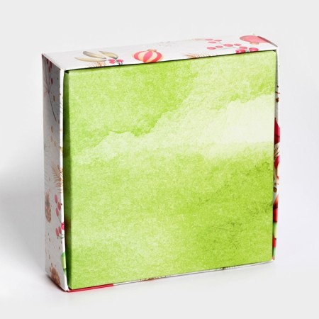 New Year. Box for 4 sweets "New Year's gifts", 12.6 x 12.6 x 3.5, confectionery packaging-2