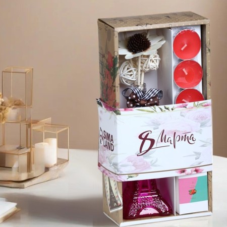 Set of gift "Paris" (diffuser and candles) strawberries, "Wealth of aroma" March 8-7