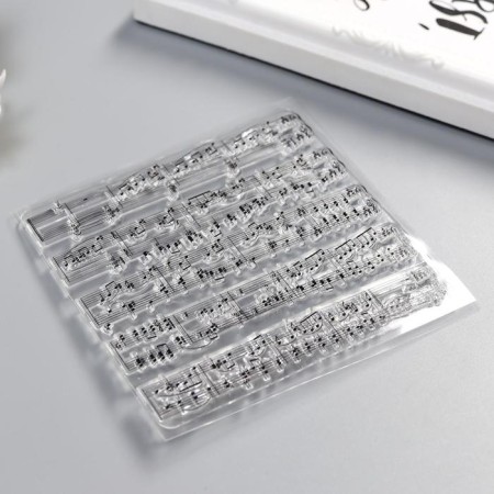 Stamp for creativity Silicon "Notebook with notes" 10x10 cm-1