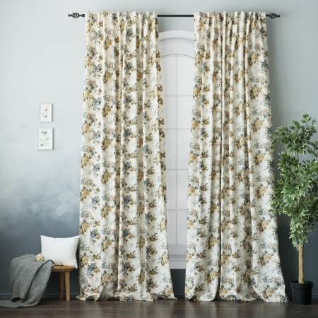 Set of curtains "Dryada", size 170 x 270 cm - 2 pcs, blue color
