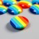 Tops for creativity plastic "Bright stripes" Flat set 12 pcs 1.8x1.8 cm