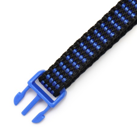 Textile collar with a butterfly and a bell, 30 x 1 cm, blue-3