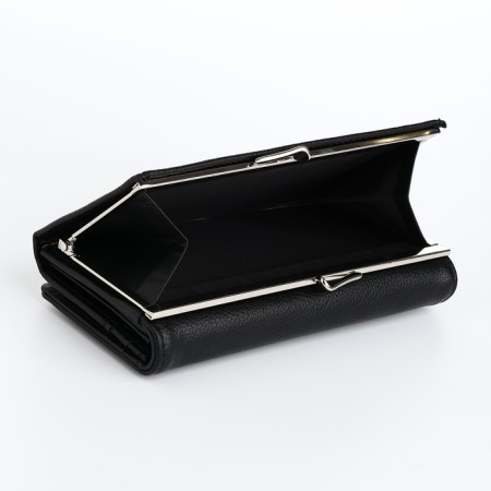 Women's wallet on magnets, black color-3
