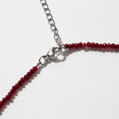 Beads Shar No. 2 “Agat Bordovy”, 34 cm with an extension cm 5 cm-5