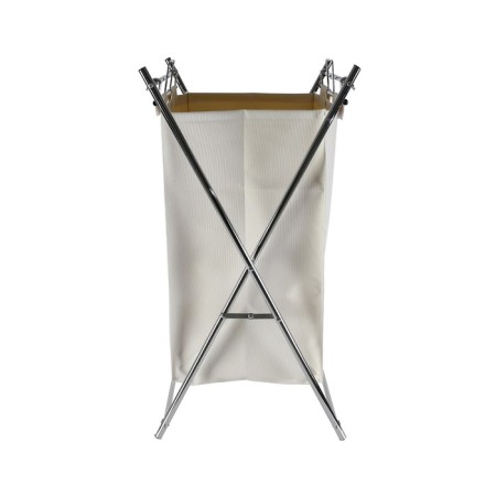Axentia linen basket, chrome with beige bag, polyester, 44x72x34 cm, 57 liters-6