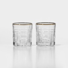 A set of low glasses of glass 