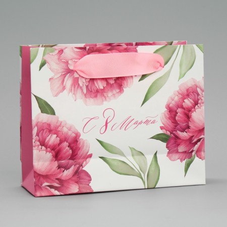 Gift Package Laminated, packaging, “peonies”, S 12 x 15 x 5.5 cm-4