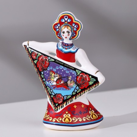 Сувенир кукла "С платком", 12 см, керамика-1