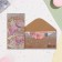 Money envelope "Happy Birthday!" craft, embossing, pink flowers, 17x8 cm