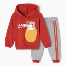 Kit for children (sweatshirt/trousers), brick color, height 68 cm