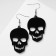 Acryl Earrings "Skulls" are large, black color in silver