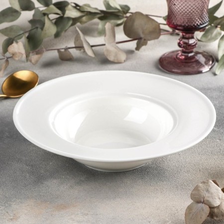 Porcelain deep -porcelain Wilmax, 395 ml, d = 22.5 cm, white color