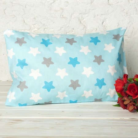 Pillowcase, size 40 × 60 cm, blue gingerbread cookies, calico