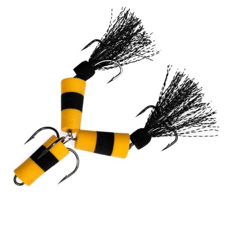 Bait jig lucky john frog, yellow, black in blister