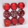 Set of balls plastic D-6 cm, 9 pcs "Nicole Patterns" red