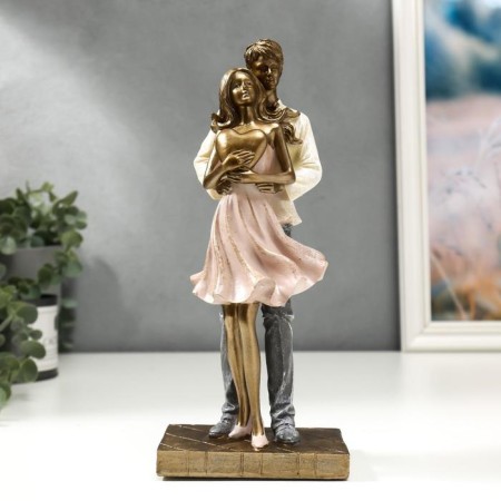 Souvenir Polystone "The in love pair with the heart - hugs" 25.5x8.5x11 cm