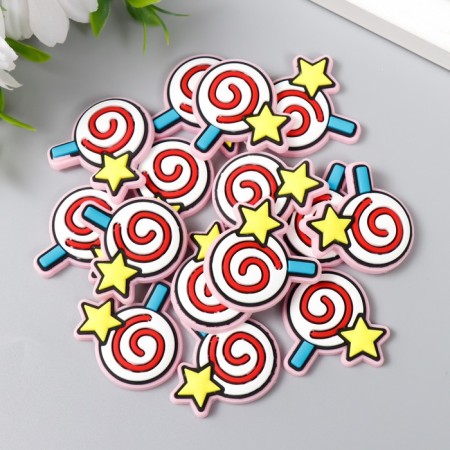 Decor for creativity Rubber "Lands on a stick" set 15 pcs MIX 3x3 cm-2