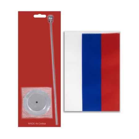 Flagste desktop with flag, circle 2 x 7 cm, 30 x 7 cm, silver-3