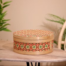 Basket with a covered lid, from bamboo 30x30x13 cm