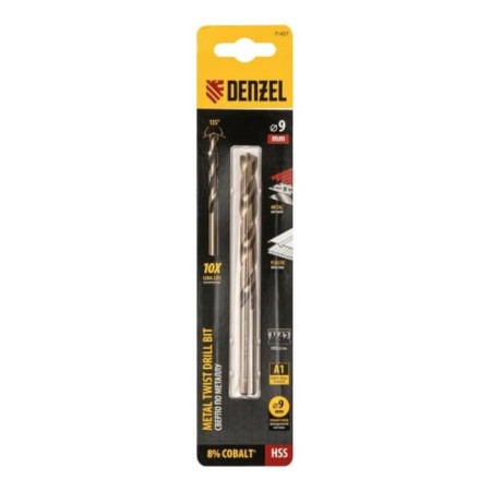 Denzel 71457, 9 mm metal drill, HSS CO-8%-3