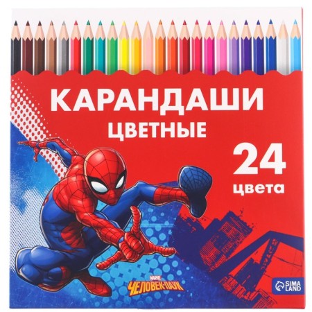 Color pencils, 24 colors, trihedral, spider-man-2