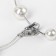 Beads "Fleur" balls, white color in silver, adjustable length, No. 12, beads No. 16, No. 20, 40 cm