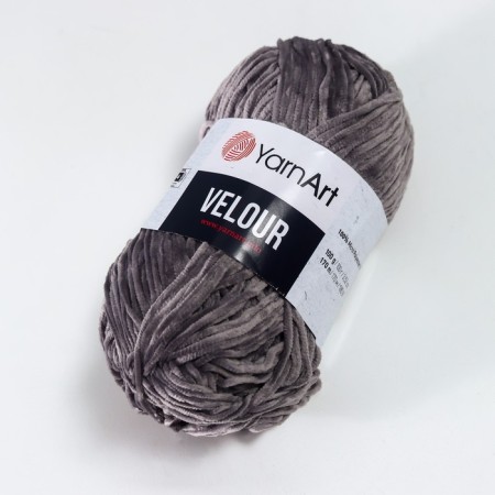 Yarn "Velour" 100% micropoliester 170m/100g (858 gray)-1