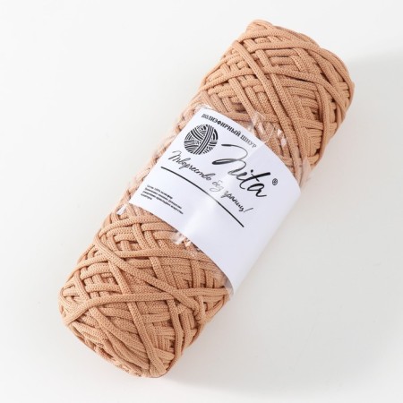 Knitting cord 100% polyester, width 3 mm 100m (caramel)-1