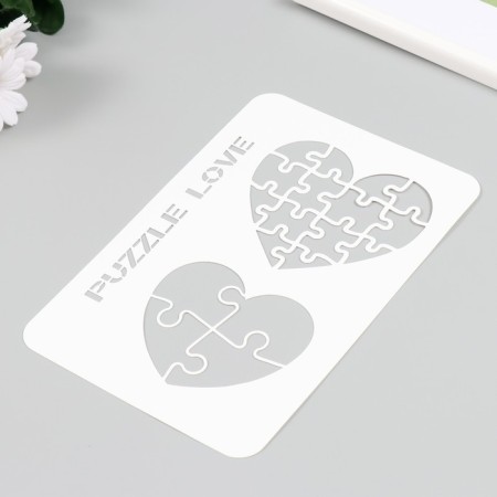 Plastic stencil "hearts" 16x24 cm-1