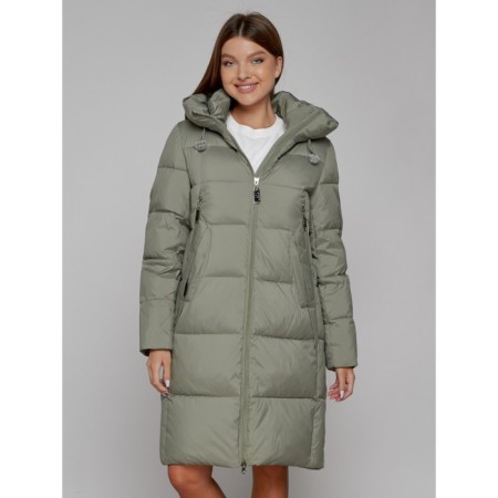 Coat insulated winter female, size 42, green color-7