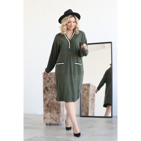 Women's dress, size 54, khaki color-12