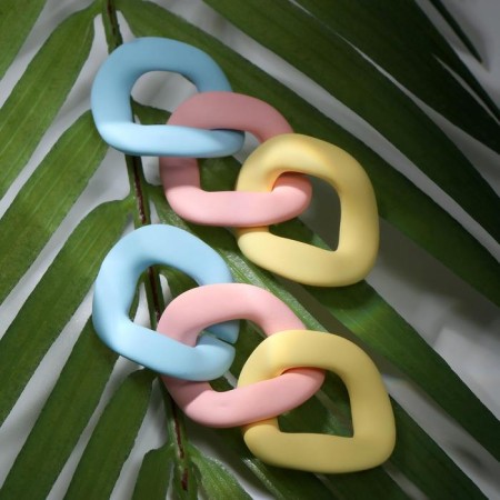 Earrings Plastic "Chain" gradient is mixed, colored-1